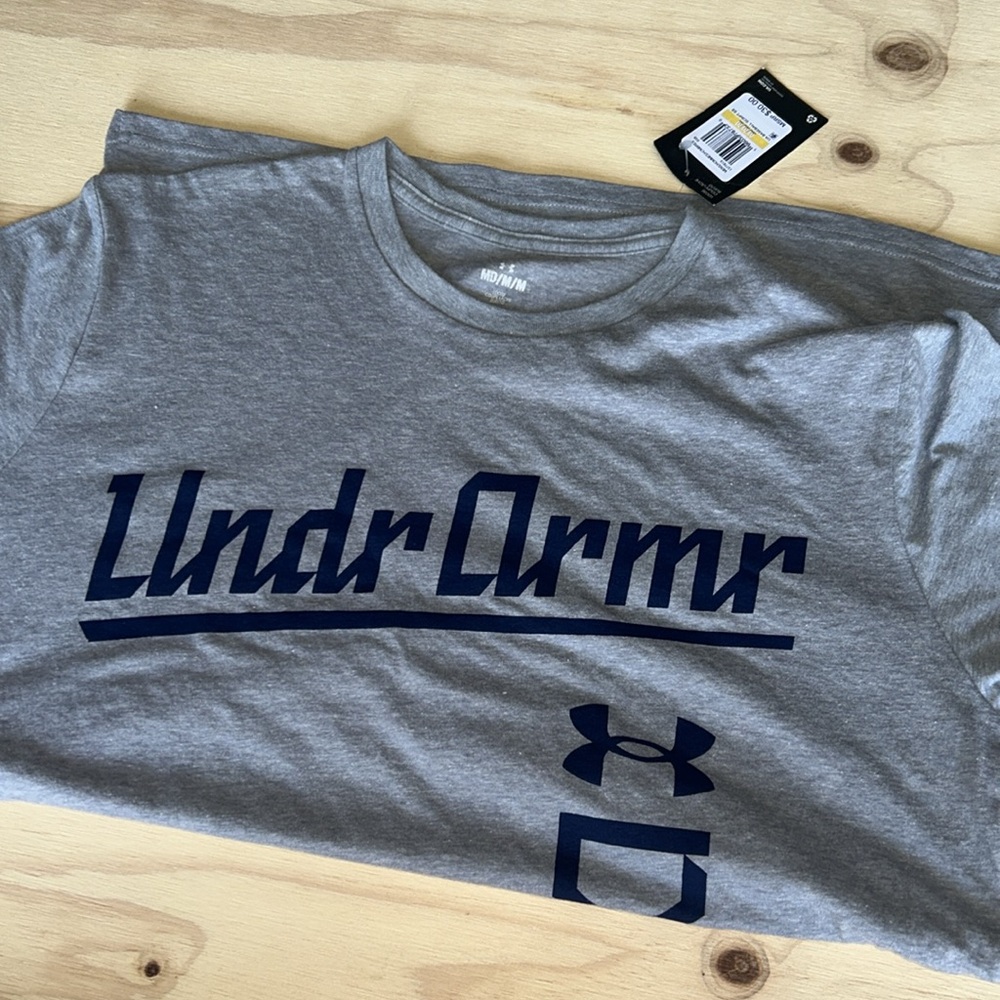 Under Armour Mens Baseball Script Graphic T-Shirt Grey 1377613 XL - Picture 4 of 6